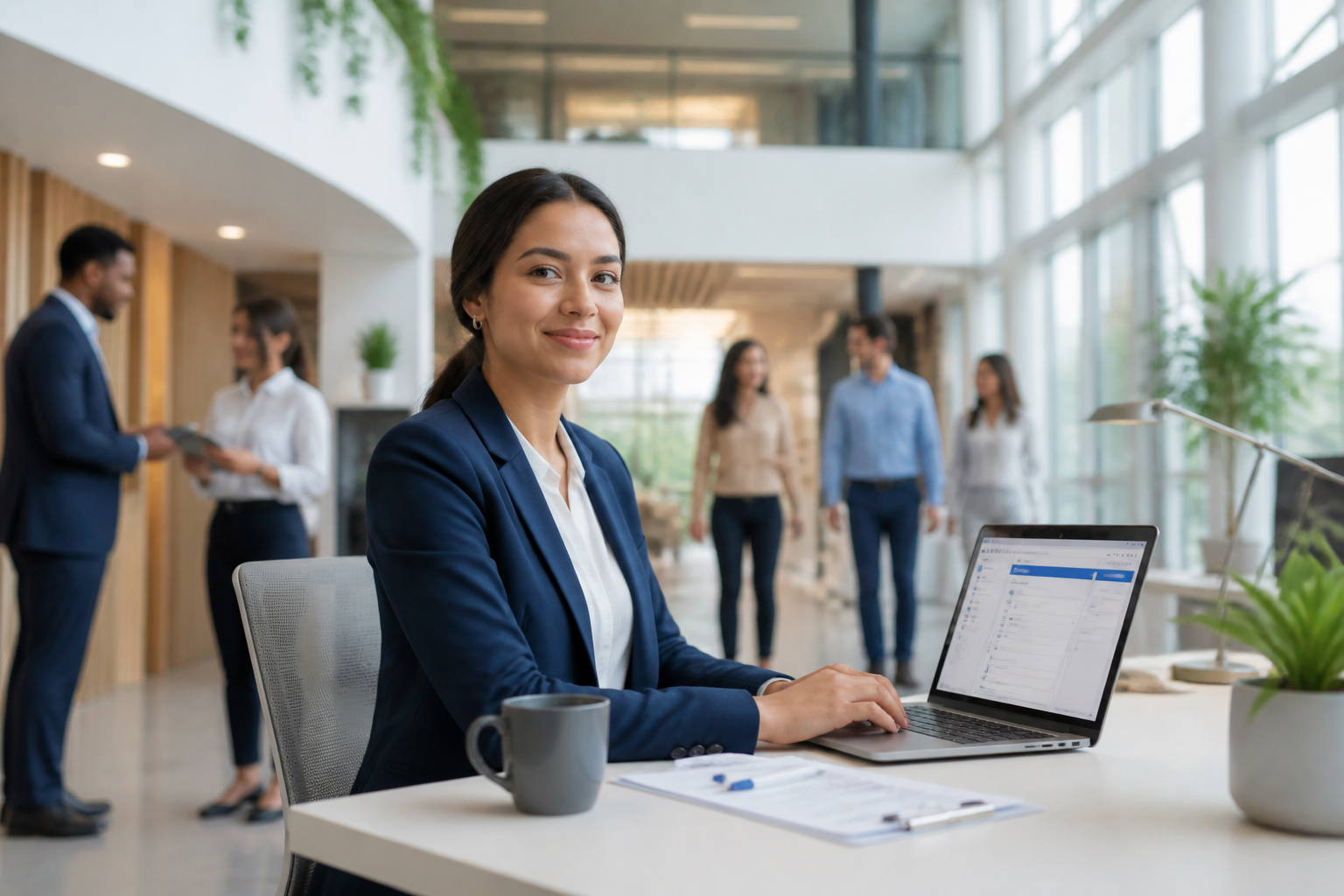 Jeune professionnelle dans un bureau moderne