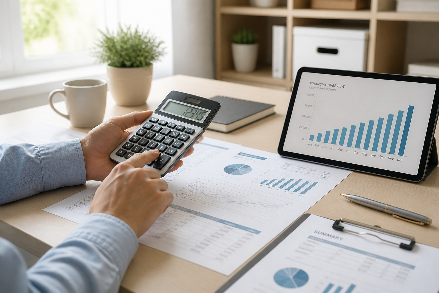 Analyse financiere dans un bureau moderne