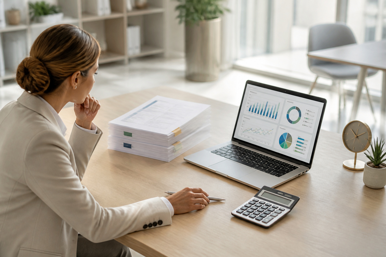 Analyse financiere dans un bureau moderne