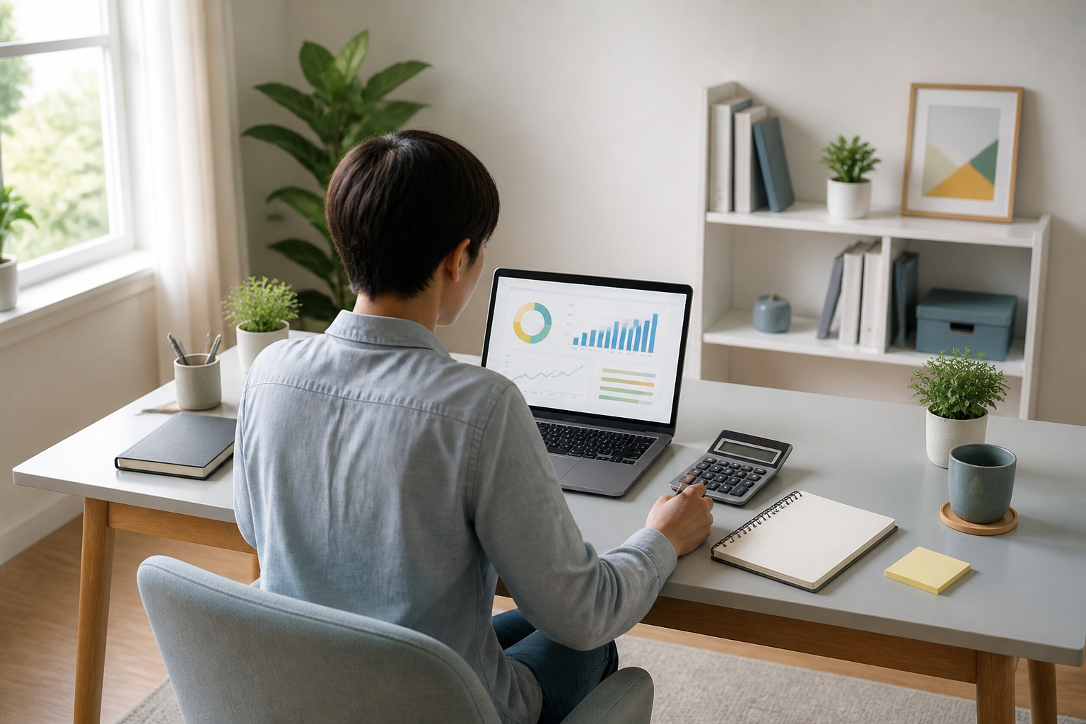 Planification financiere dans un bureau moderne