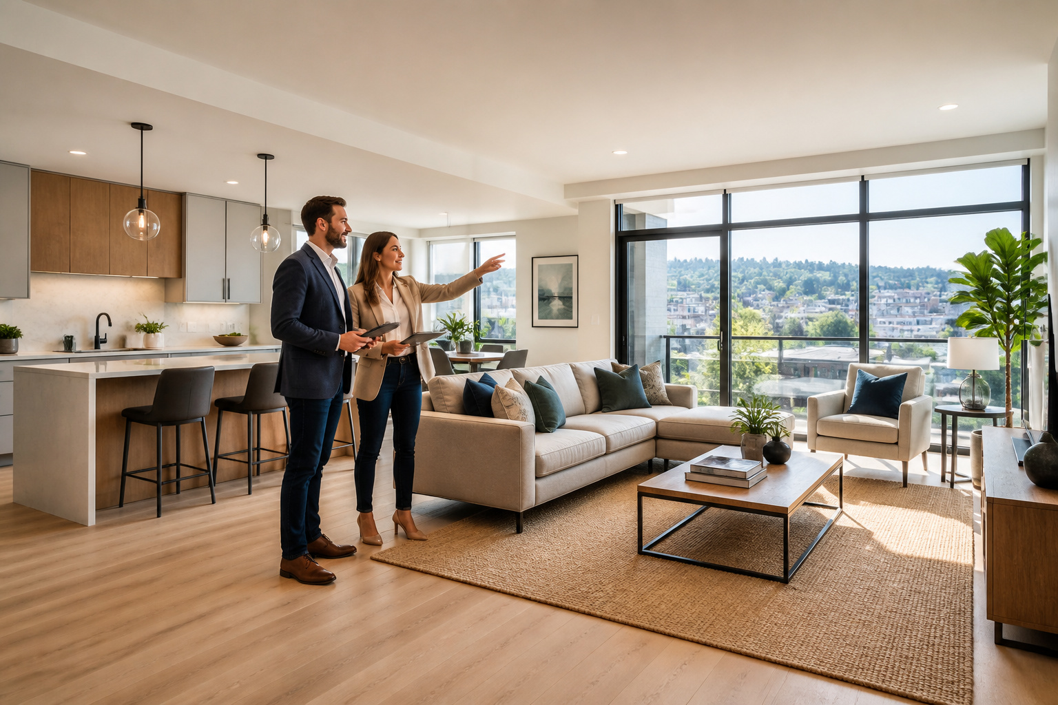 Transaction immobiliere reussie dans un appartement moderne