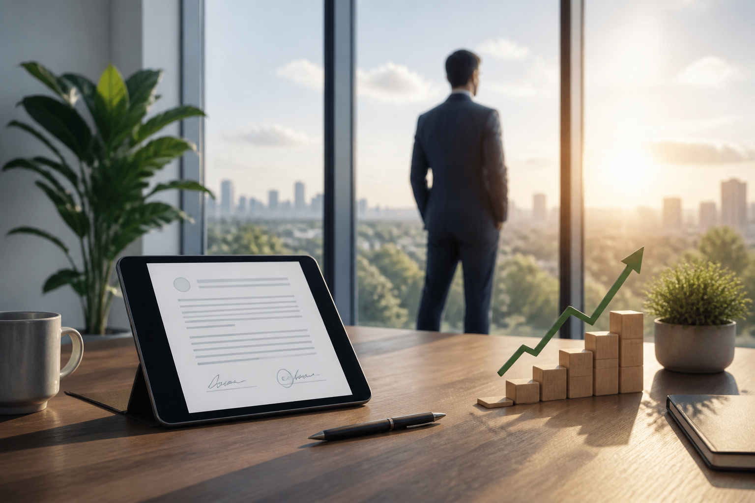 Futur prometteur contrat et croissance